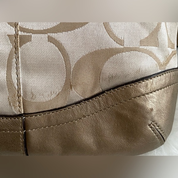 Coach Gold and Cream Crossbody Bag - Picture 7 of 12